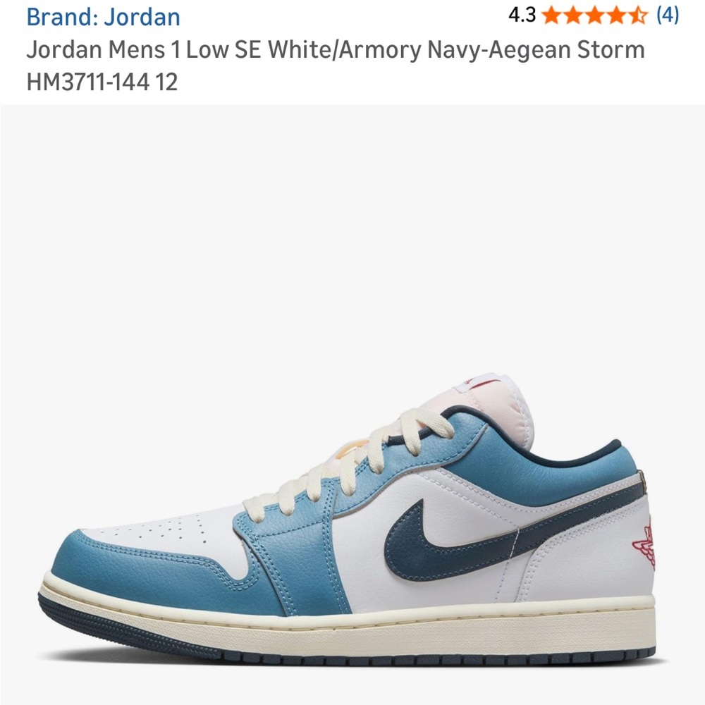 Nike air Jordan Blue and White Men's Sneakers - Picture 5 of 6